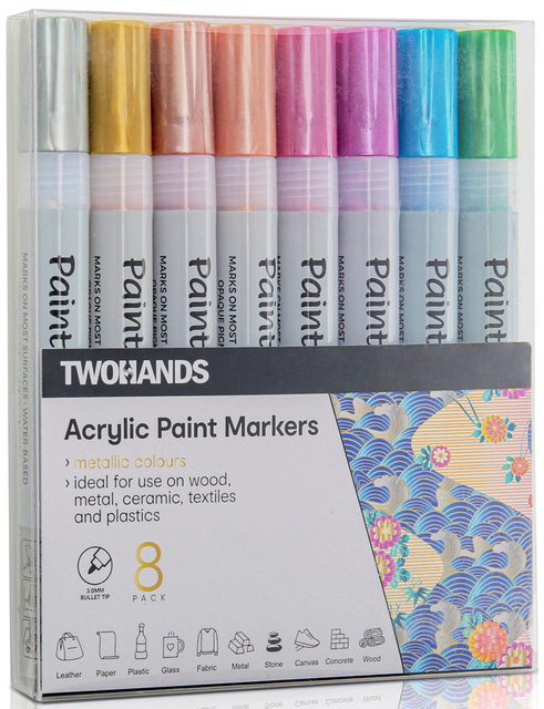 Eight-pack of Metallic Light-resistant Permanent Odorless Water-based Markers (21045)