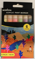 6-color Fluorescent Odorless And Non-toxic Water Based Paint Pen