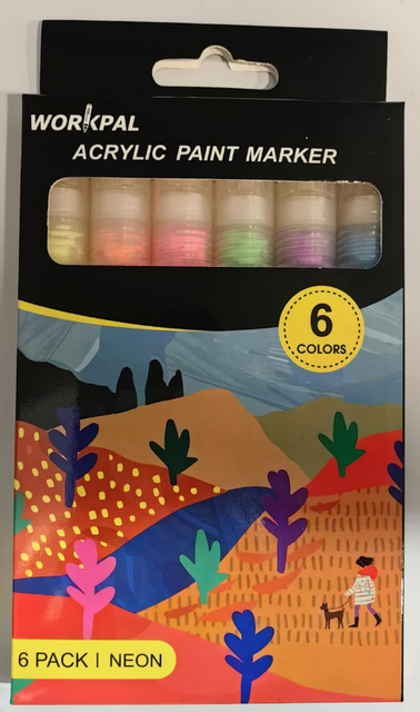 6-color Fluorescent Odorless And Non-toxic Water Based Paint Pen