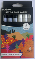 Black And White Set of Odorless And Non-toxic Water Based Paint Pen（PMA130-6）